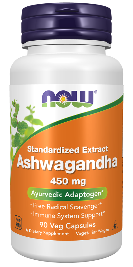 NOW Ashwagandha 450 mg Veg Capsules.