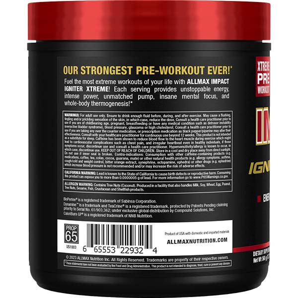 IMPACT IGNITER XTREME: HIGH STIM PRE WORKOUT