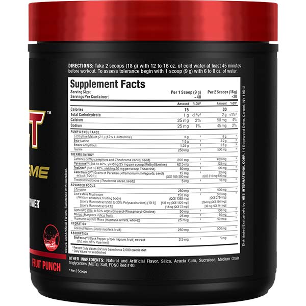 IMPACT IGNITER XTREME: HIGH STIM PRE WORKOUT
