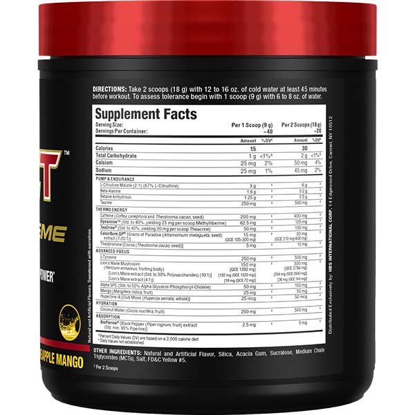 IMPACT IGNITER XTREME: HIGH STIM PRE WORKOUT